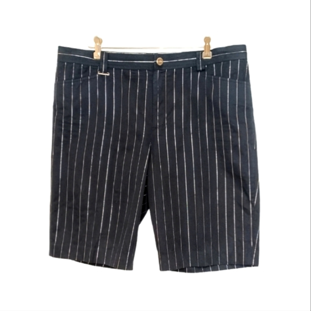 Lauren Ralph Lauren Pinstripe Cotton Blend Bermuda Golf Shorts Women's Sz 14